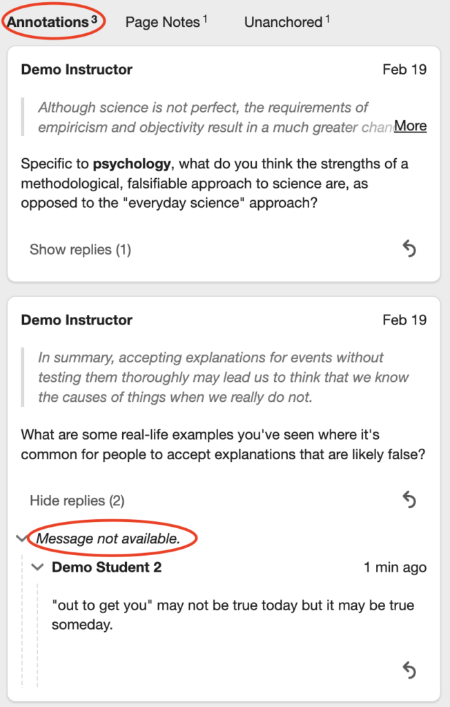 missing annotation placeholder in the middle of the thread